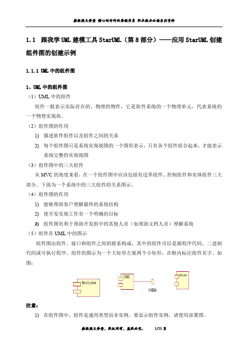 跟我学UML建模工具StarUML(第8部分)——应用StarUML创建组件图的创建示例