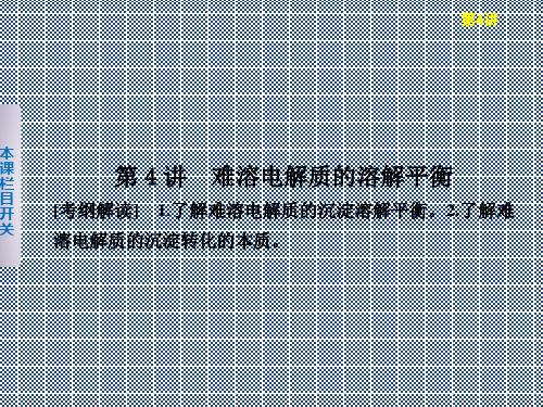 2013高考化学大一轮复习第八章第4讲《难溶电解质的溶解平衡》课件