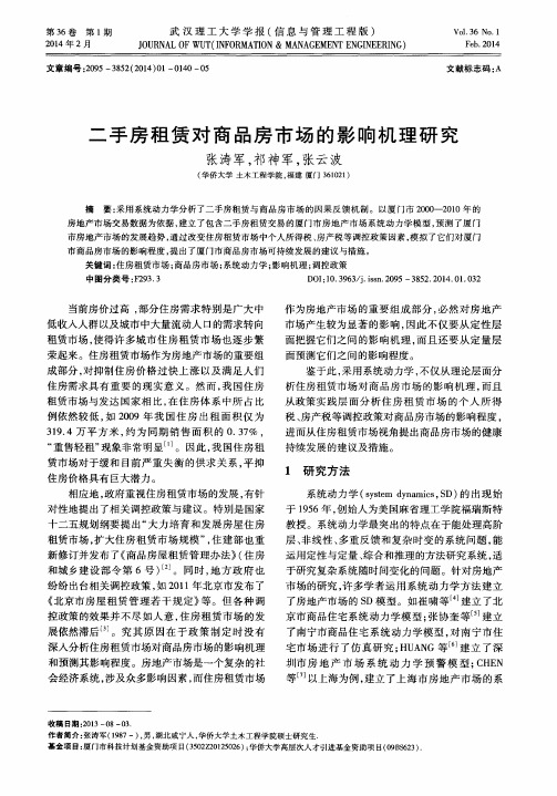二手房租赁对商品房市场的影响机理研究