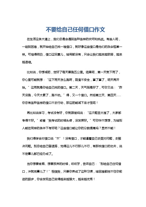 不要给自己任何借口作文