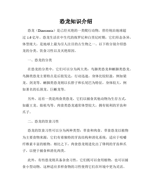 恐龙知识介绍