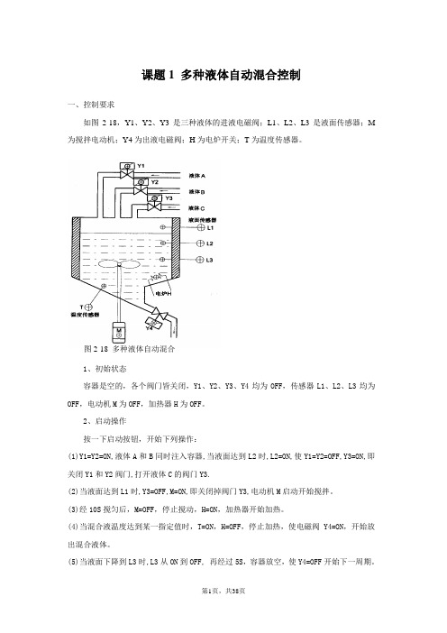 PLC毕业设计题目