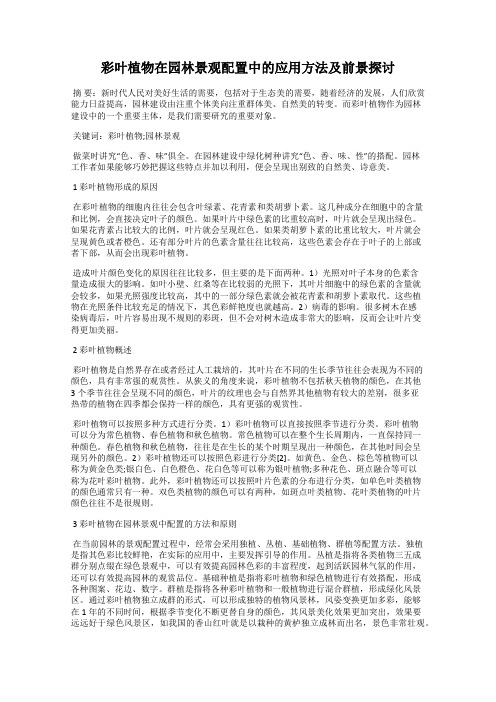 彩叶植物在园林景观配置中的应用方法及前景探讨