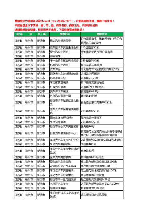 2020新版江苏省徐州市新沂市汽车装具工商企业公司商家名录名单联系电话号码地址大全99家