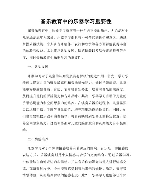 音乐教育中的乐器学习重要性