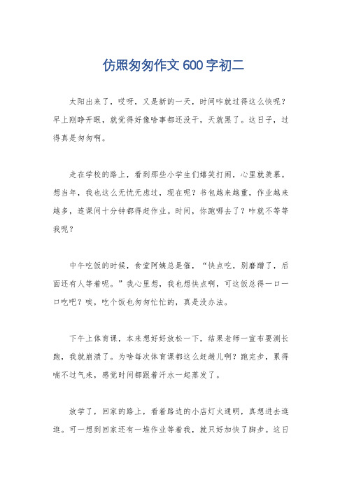 仿照匆匆作文600字初二