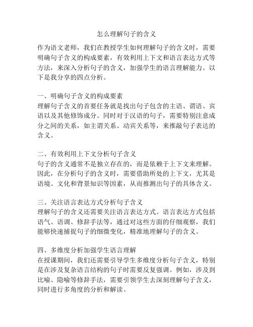 怎么理解句子的含义