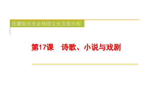 诗歌、小说和戏剧 ppt课件