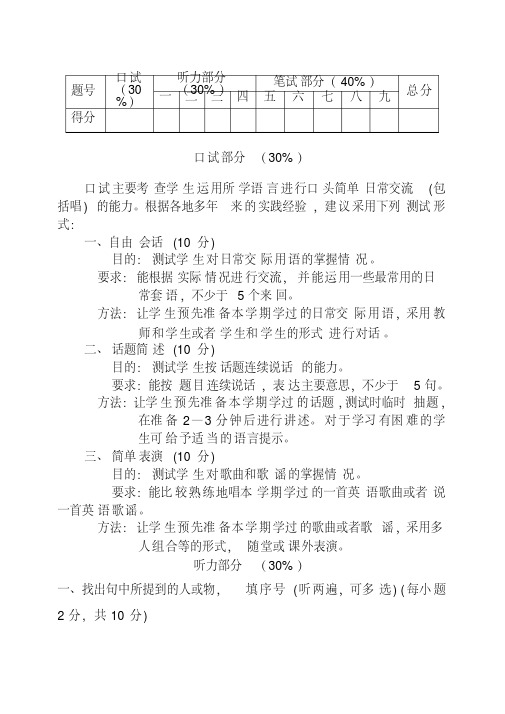 2020牛津小学英语4B期末测试卷((含录音稿及参考答案)