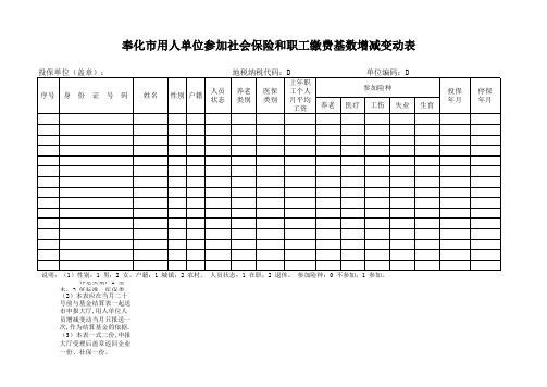 社会保险人员月增减表