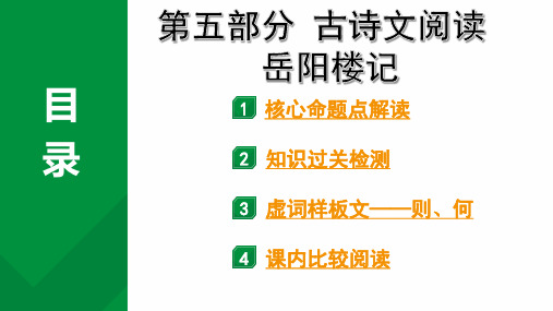 2024成都语文中考试题研究备考 第五部分 古诗文阅读 岳阳楼记(练)