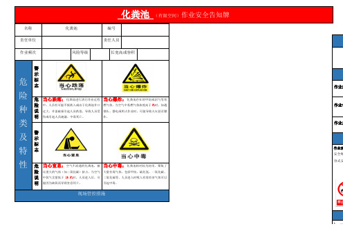 8、有限空间作业安全告知牌及警示标志