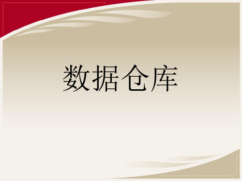 【精品】数据仓库及应用(数据仓库、数据模型、商务智能)PPT课件