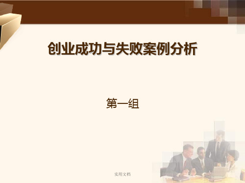 创业案例解析成功与失败案例分析-