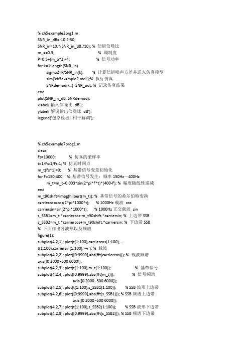 Matlab通信系统建模与仿真例题源代码-第五章