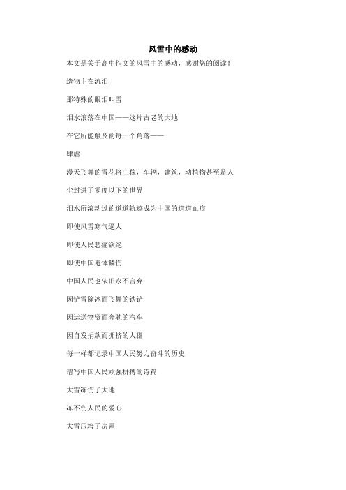 风雪中的感动_高中作文