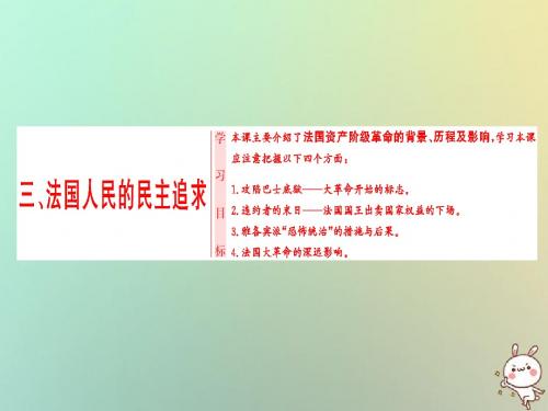 18学年高中历史专题3民主力量与专制势力的较量三法国人民的民主追求课件人民版选修2