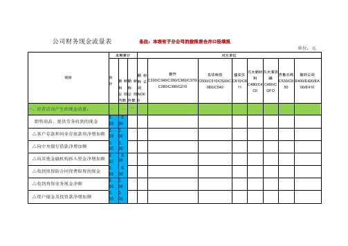 公司财务现金流量表