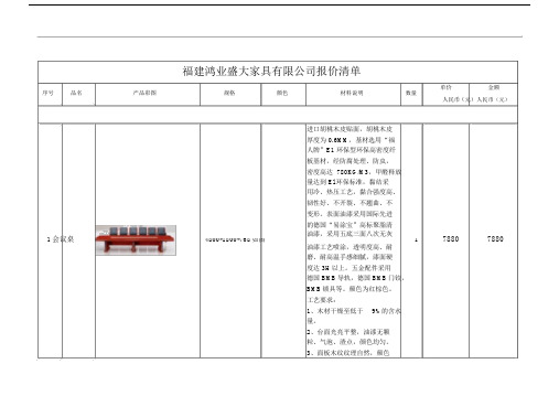 福建鸿业盛大家具有限公司报价清单.doc