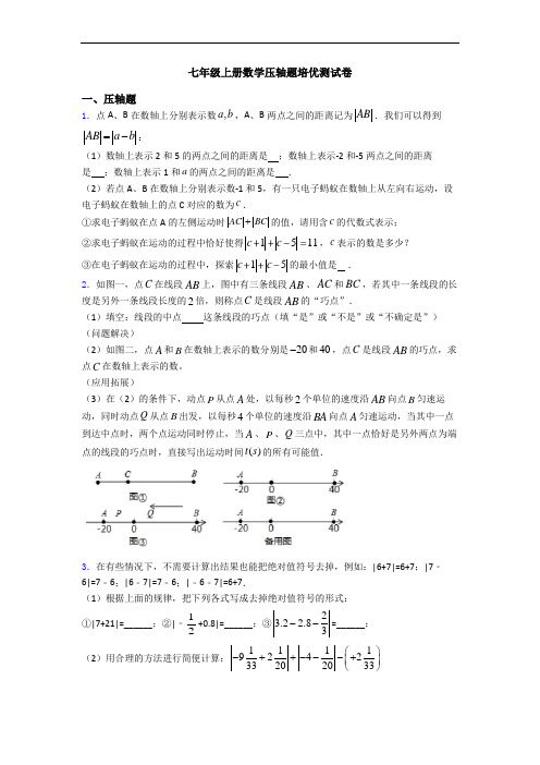 七年级上册数学压轴题培优测试卷