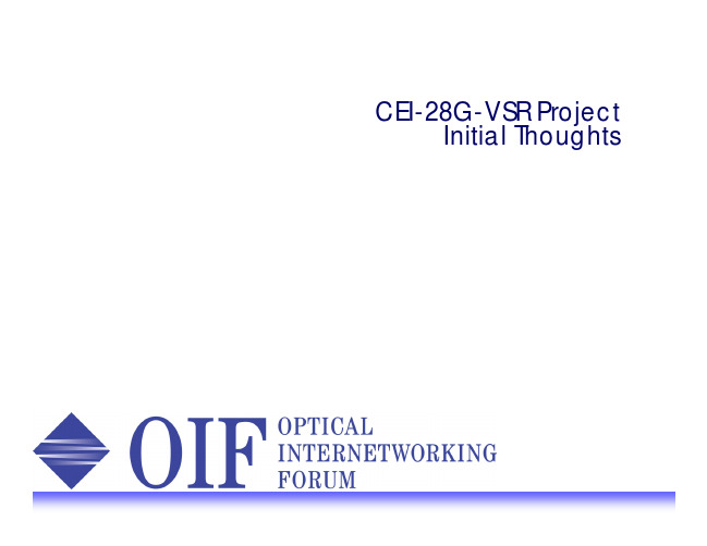 CEI-28G-VSR Project Initial Thought OIF2010.092.03