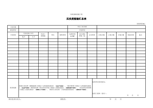 【Excel表格模板】压实度检验汇总表