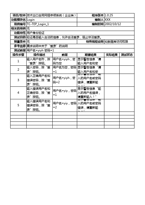 软件测试用例(实例)