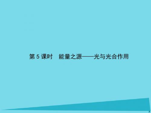 高中生物第5单元细胞的能量供应和利用(第5课时)能量之源——光与光合作用课件新人教版必修1