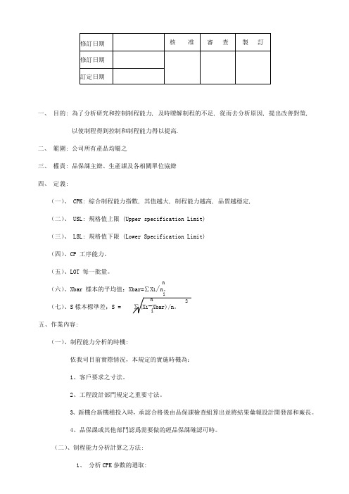 cpk管理办法(doc5)()