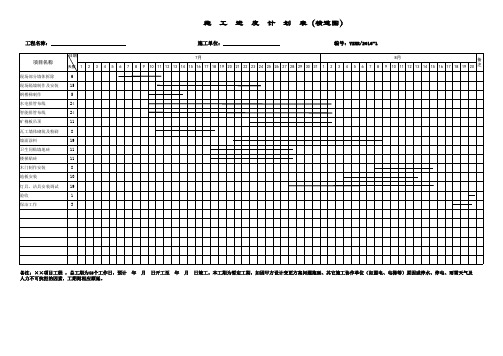 施工进度计划表(横道图)