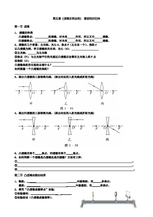 第五章透镜及其应用_基础知识归纳