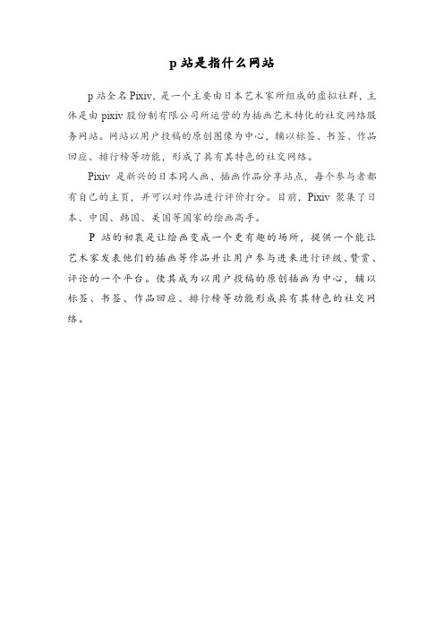 p站是指什么网站