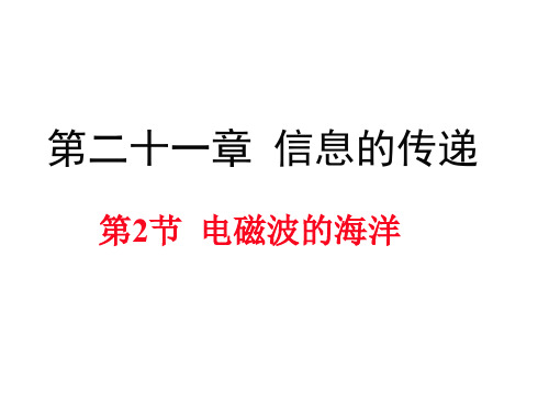 最新人教版九年级下册物理精品课件第二十一章 信息的传递-第2节 电磁波的海洋