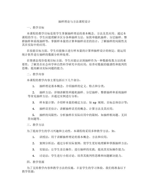 抽样理论与方法课程设计