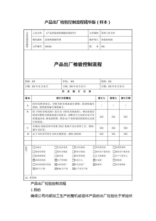 产品出厂检验控制流程精华版（样本）