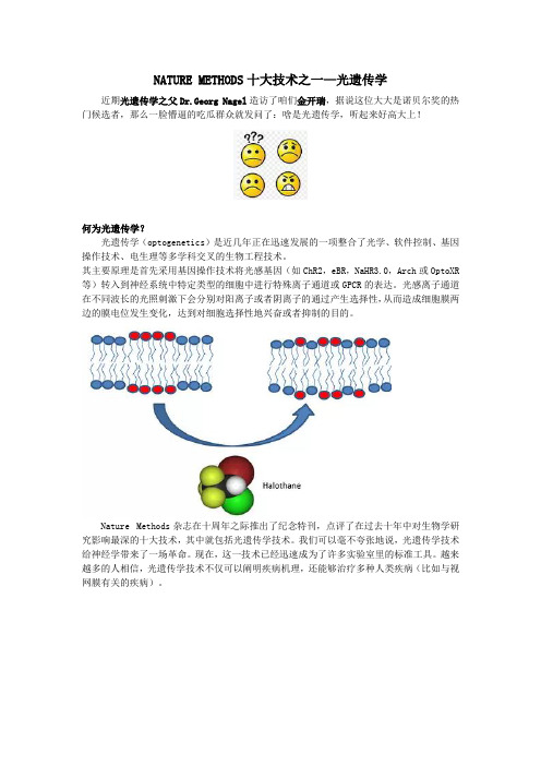 NATUREMETHODS十大技术之一—光遗传学