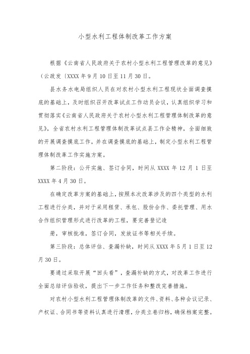 小型水利工程体制改革工作方案.doc