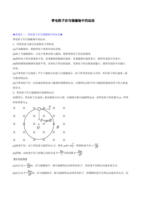 带电粒子在匀强磁场中的运动 说课稿 教案 教学设计