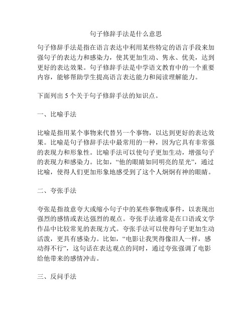 句子修辞手法是什么意思