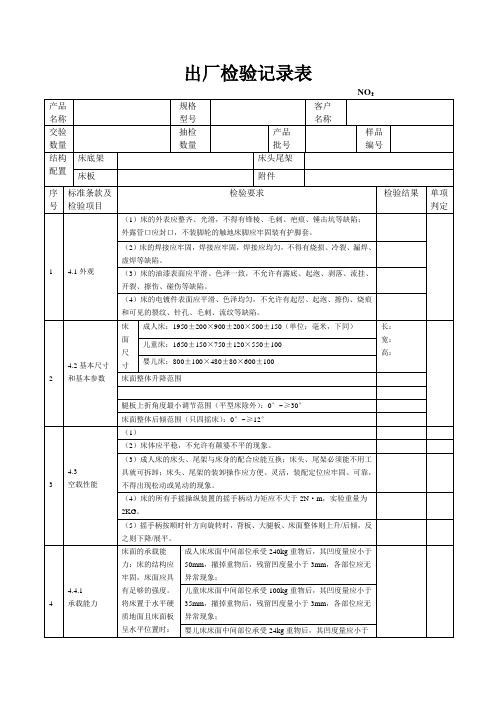 出厂检验记录表