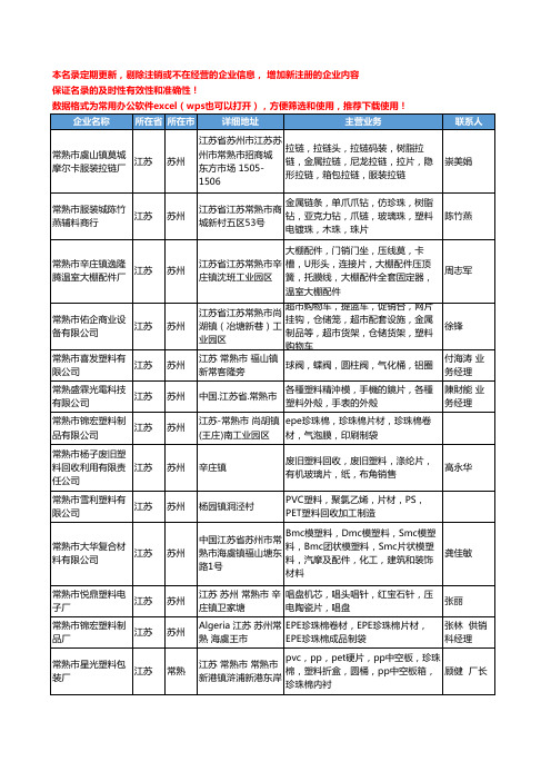 2020新版江苏省塑料片工商企业公司名录名单黄页大全447家