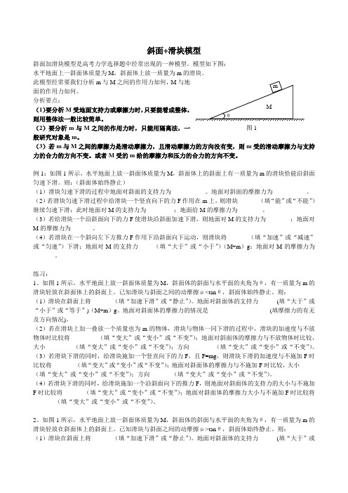 斜面加滑块模型