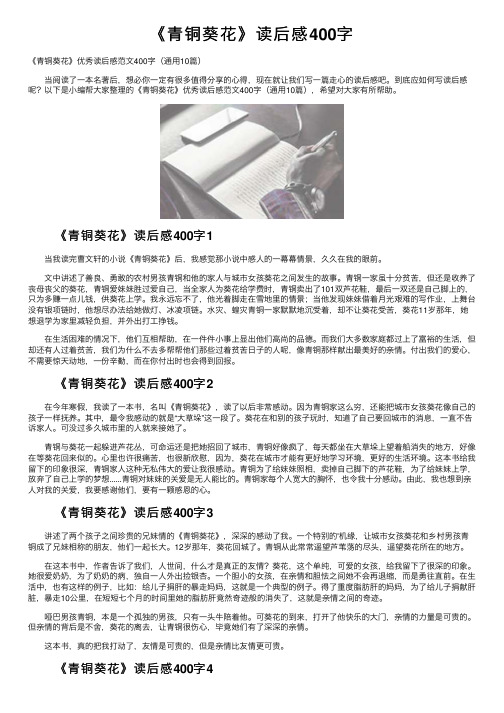 《青铜葵花》读后感400字