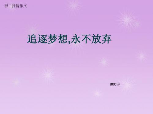 初二抒情作文《追逐梦想,永不放弃》800字(总11页PPT)