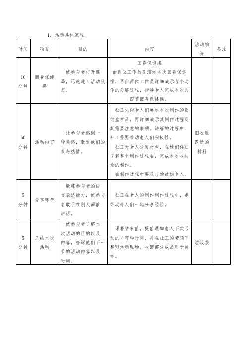 社会工作小组活动流程