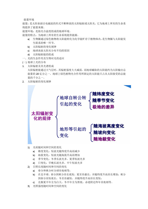 生态学：能量环境——光的生态作用及生物对光的适应