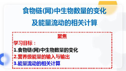 食物链(网)中生物数量的变化及能量流动计算专题-高二生物上册课件(人教版2019选择性必修2)