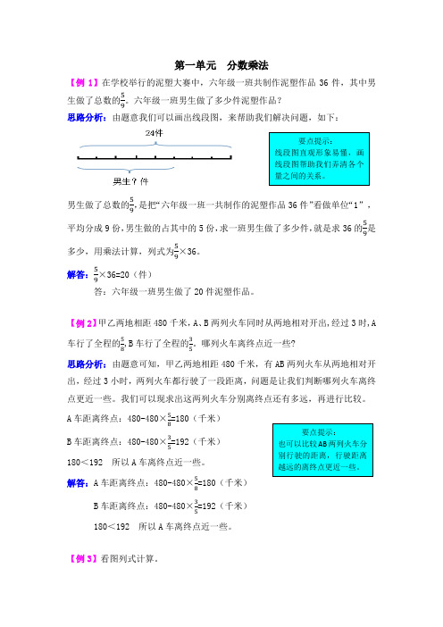 西师大版六年级数学上册 提升训练：第一单元 分数乘法【新版】