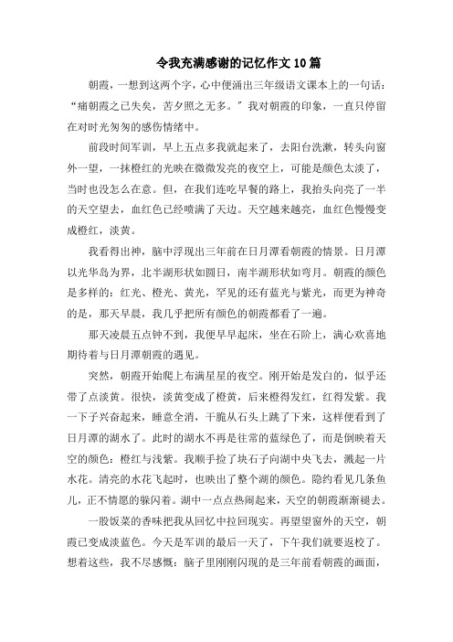 令我充满感激的记忆作文10篇范文