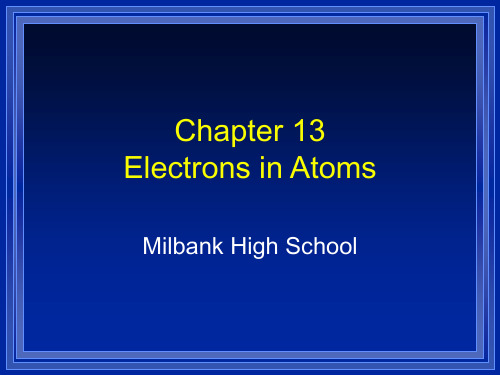 Chapter 13 Electrons in AtomsChapter 13电子在原子